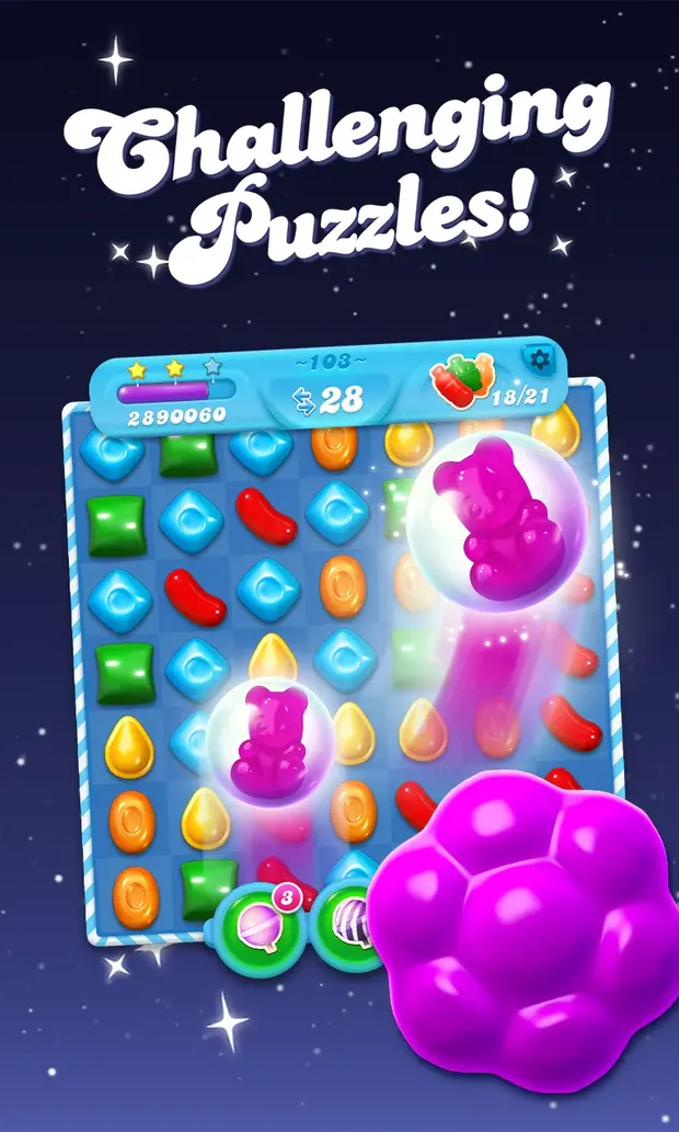 Candy Crush Soda Saga board with soda rising up the screen